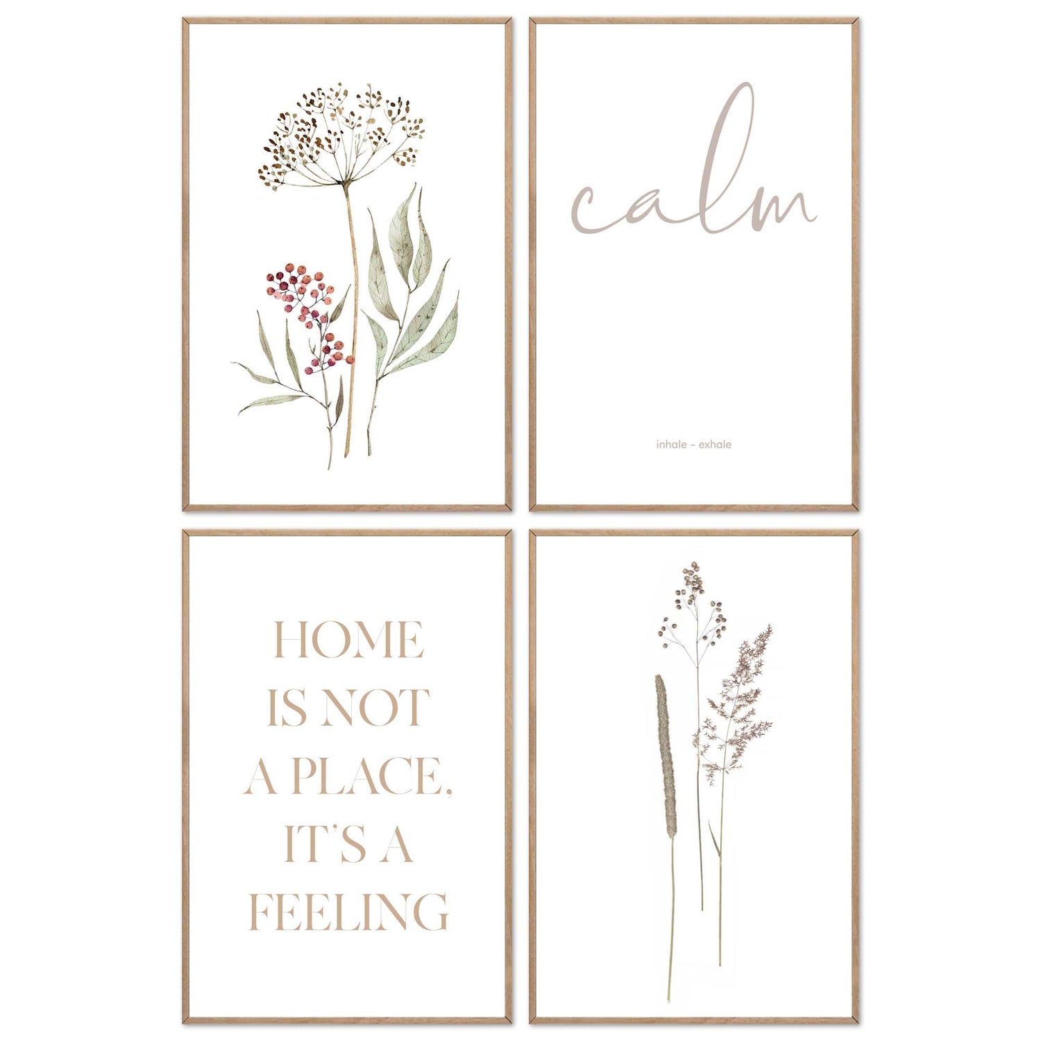 Reinders - Gevoel van thuis - Wanddecoratieset  20x30 cm - Wit