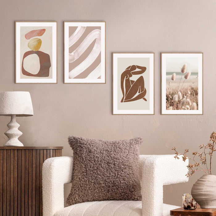 Reinders - Aards & Abstract - Wanddecoratieset  20x30 cm - Bruin