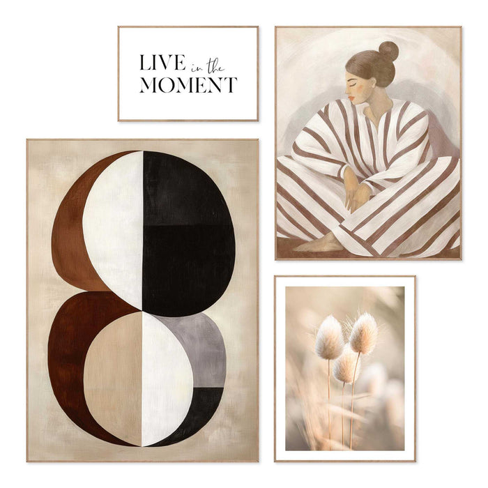 Reinders - In het moment - Wanddecoratieset in verschillende formaten 50x70 cm - Bruin