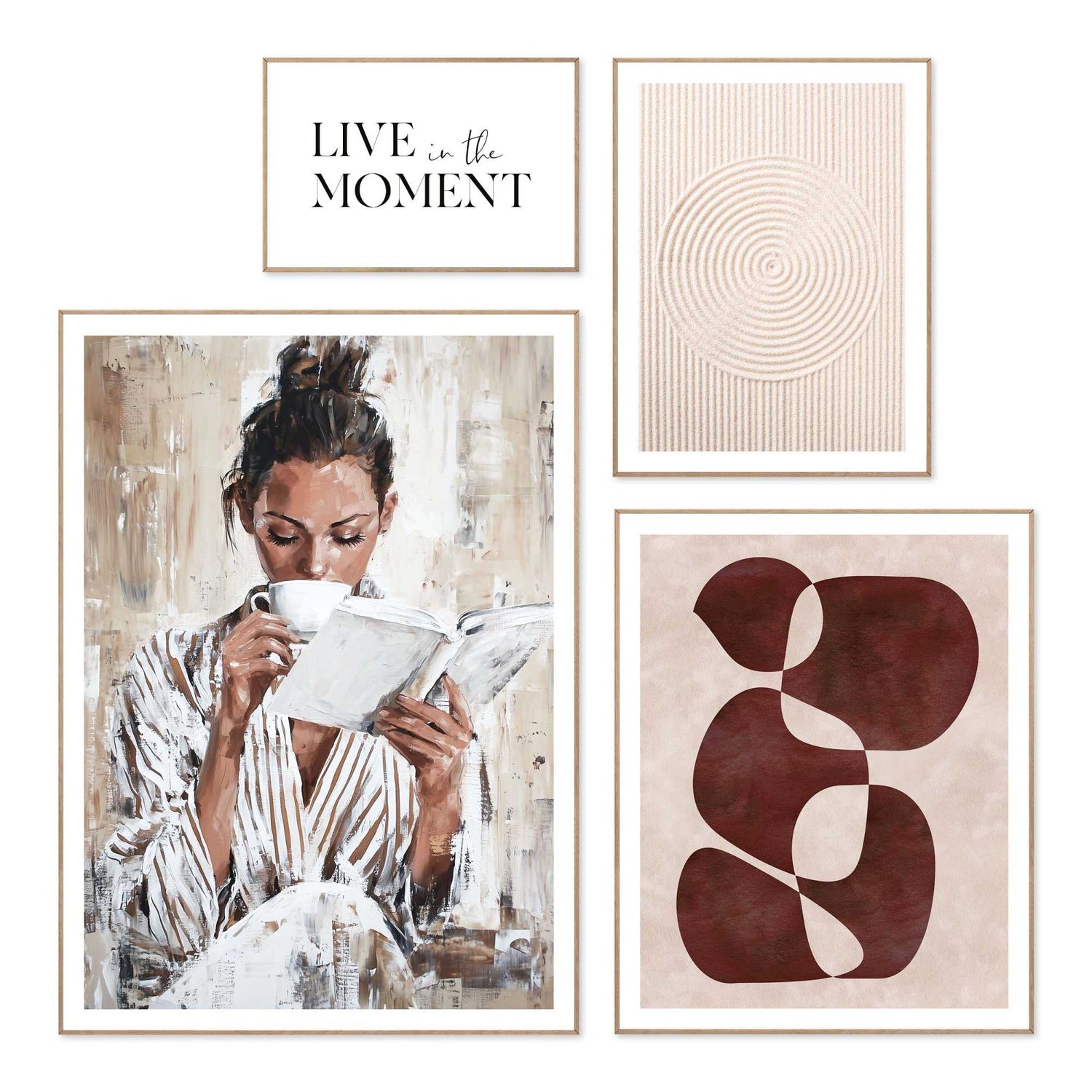 Reinders - Moment voor jezelf - Wanddecoratieset in verschillende formaten 50x70 cm - Beige