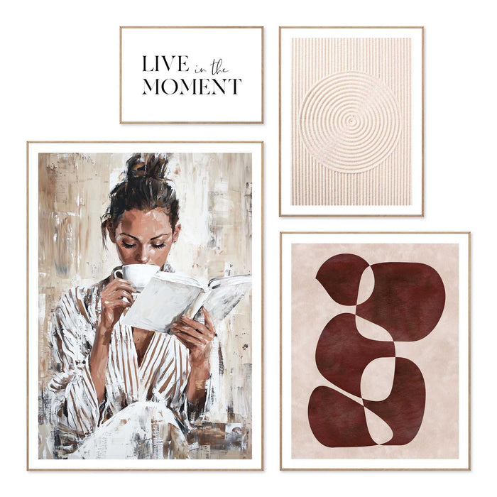 Reinders - Moment voor jezelf - Wanddecoratieset in verschillende formaten 50x70 cm - Beige