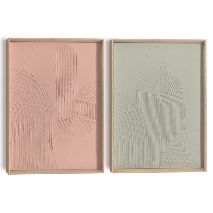 Reinders - Zachte lijnen - Abstracte wanddecoratie set met structuur 30x40 cm - Bont