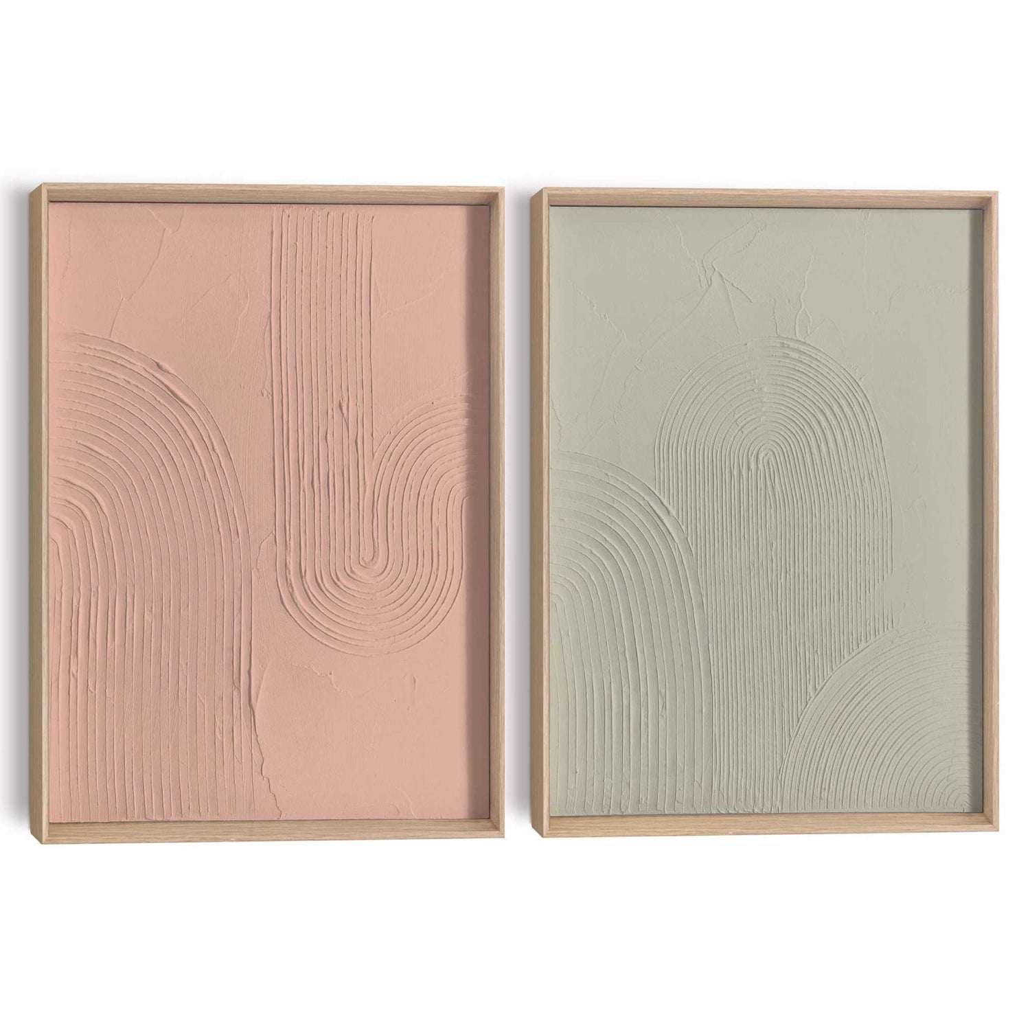 Reinders - Zachte lijnen - Abstracte wanddecoratie set met structuur 30x40 cm - Bont