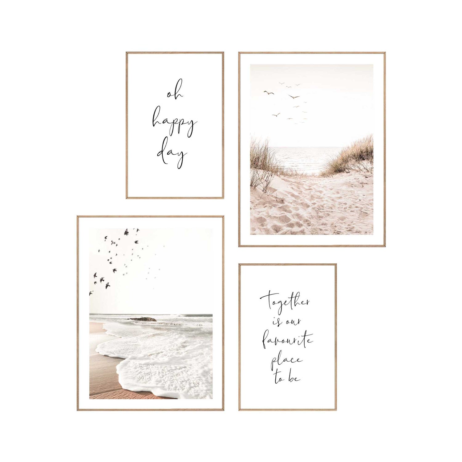 Reinders - Botanic Beach Mix & Match Set B2 - Schilderijen set 30x40 cm - Beige