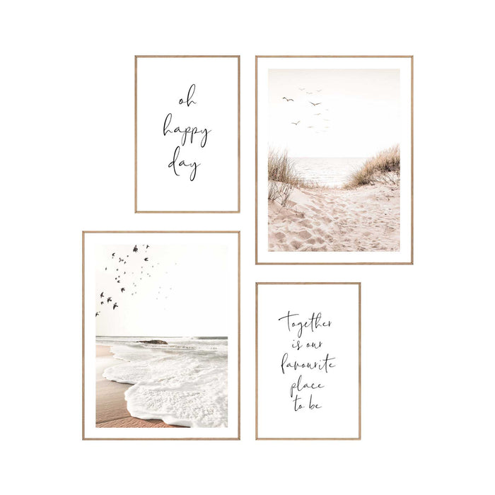 Reinders - Botanic Beach Mix & Match Set B2 - Schilderijen set 30x40 cm - Beige