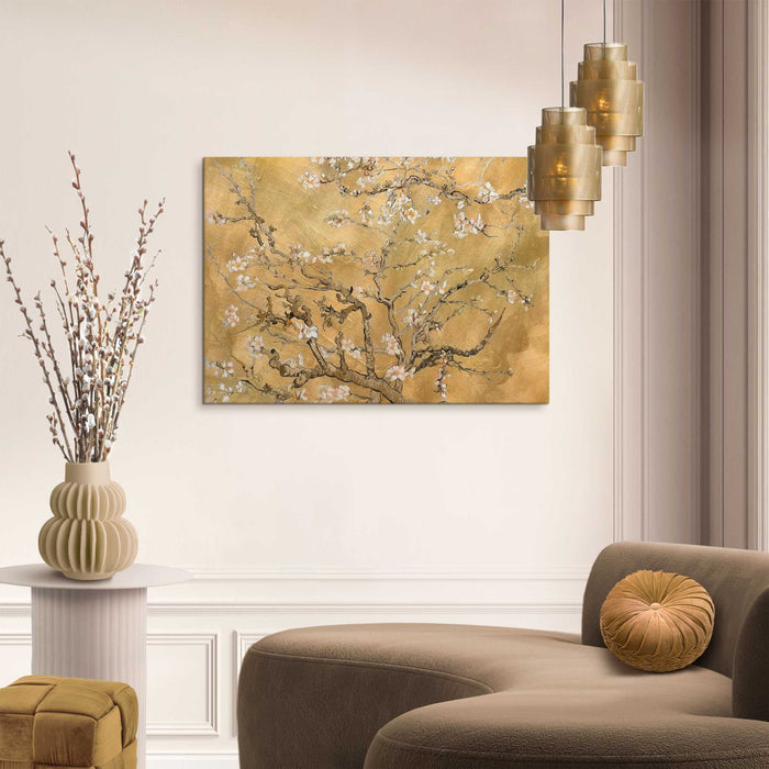 Reinders - Van Gogh - almondblossom gold - Schilderij 70x50 cm - Goudkleurig