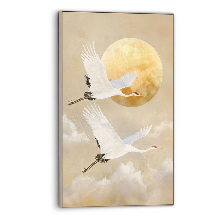 Reinders - Moon Cranes - Art Frame 70x118 cm - Bruin