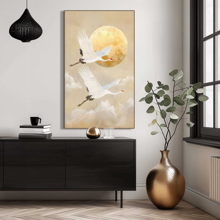 Reinders - Moon Cranes - Art Frame 70x118 cm - Bruin