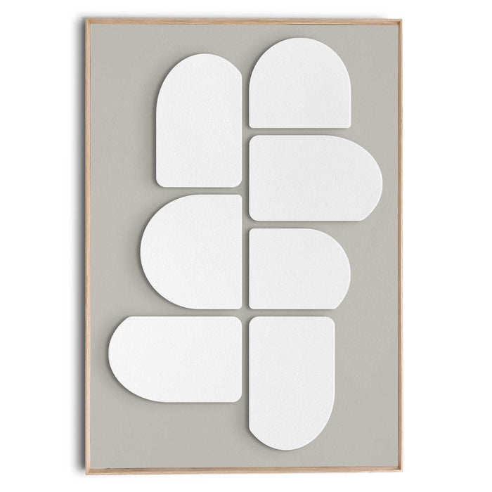 Reinders - Abstract Stack - Schilderij 3D Art 70x100 cm - Wit