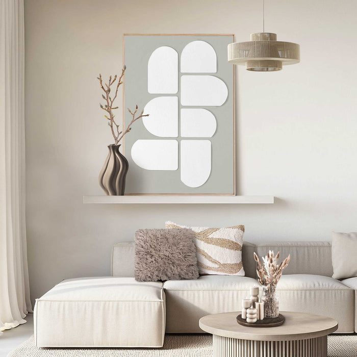 Reinders - Abstract Stack - Schilderij 3D Art 70x100 cm - Wit