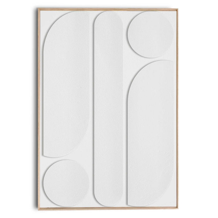 Reinders - Balance Relief Art Schilderij - 100 x 70 cm - Wit