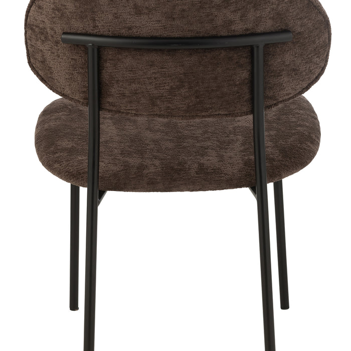 J-Line stoel - textiel|metaal - donkerbruin