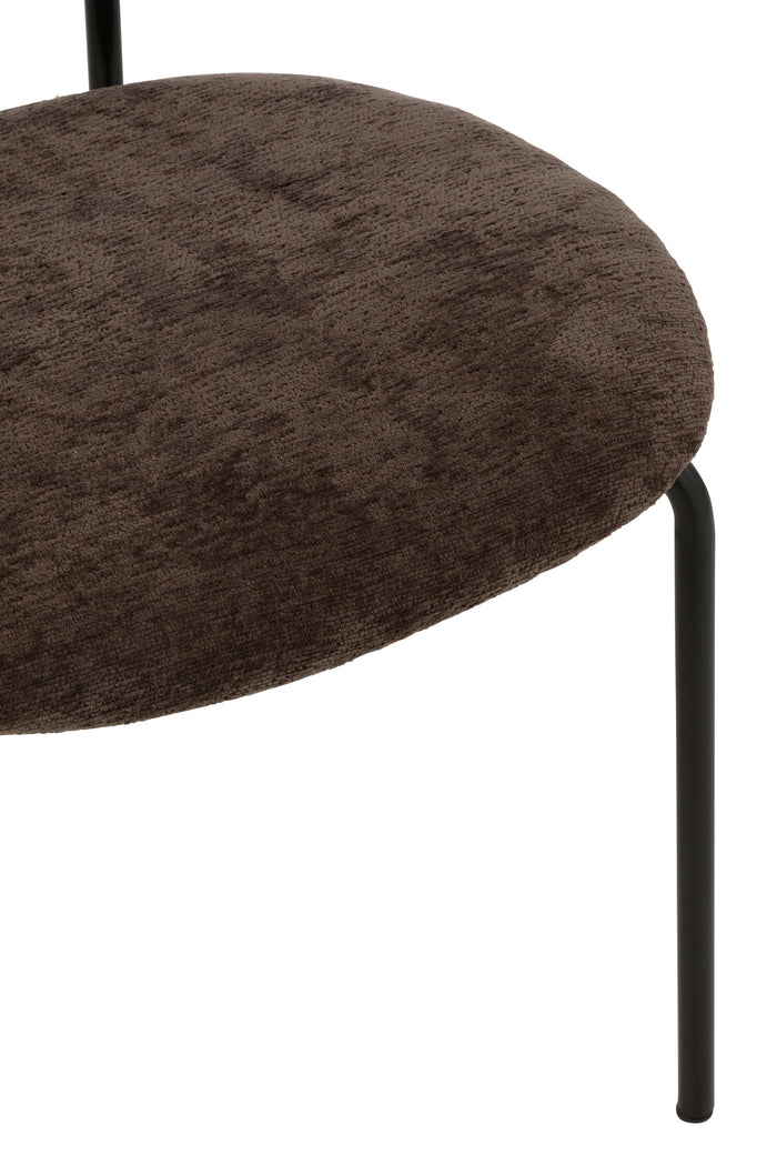 J-Line stoel - textiel|metaal - donkerbruin