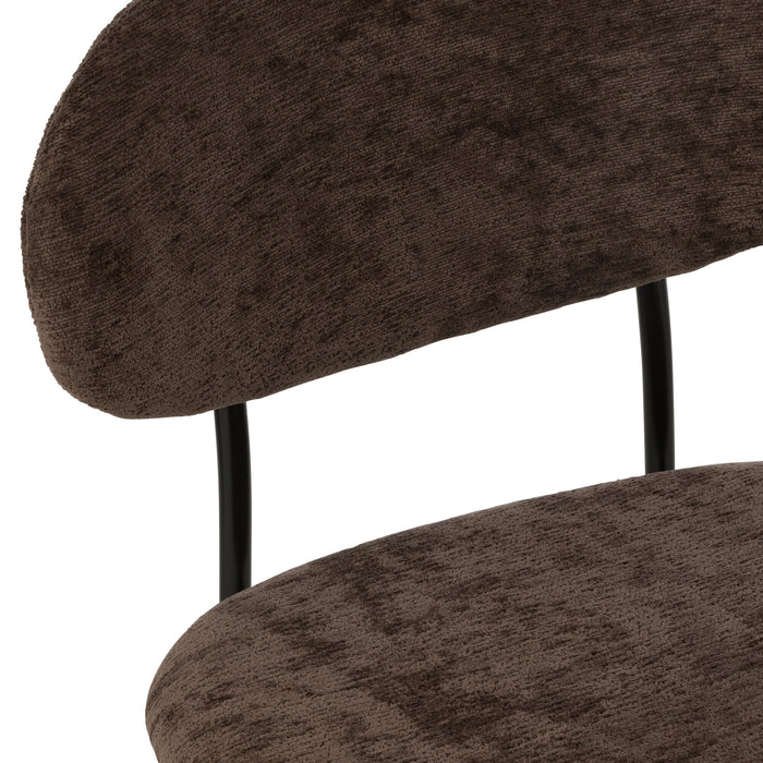 J-Line stoel - textiel|metaal - donkerbruin