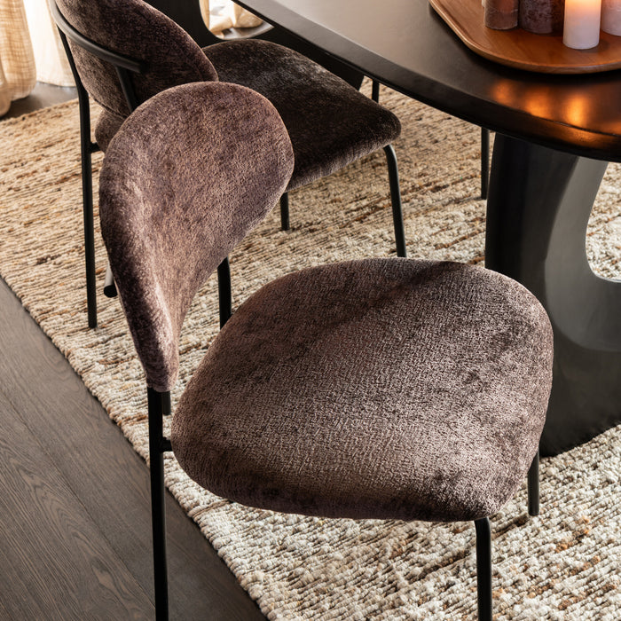 J-Line stoel - textiel|metaal - donkerbruin