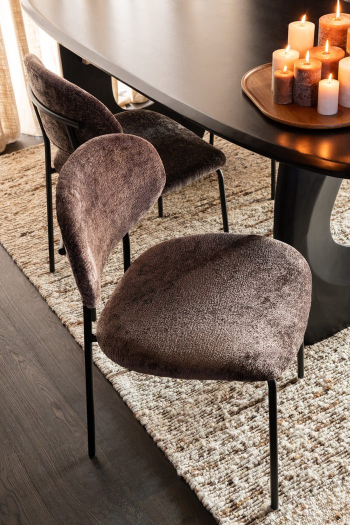 J-Line stoel - textiel|metaal - donkerbruin