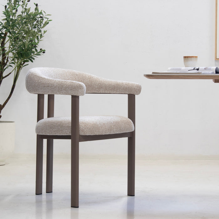 DÉJA Living - Eetkamerstoel - Stof - Taupe|Taupe - Odense - Set van 2