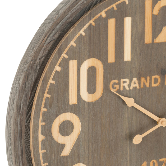J-Line klok Grand Hotel - hout - naturel - small - Ø 58 cm
