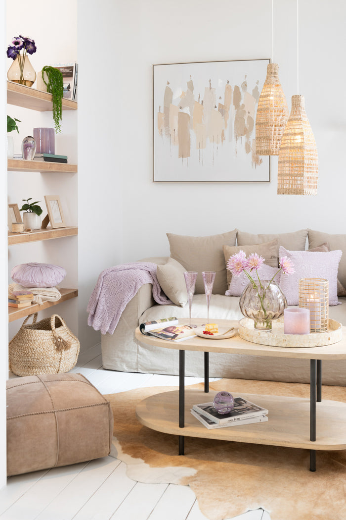 J-Line salontafel Eli 2 Planken - hout|metaal - naturel|grijs