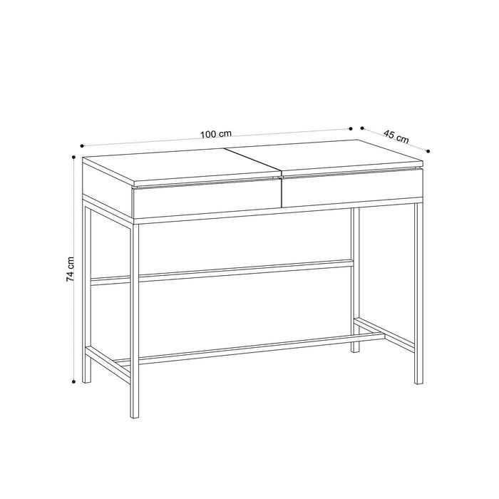 Giga Meubel - Make-up Tafel Naturel|Zwart - 100cm - Linda
