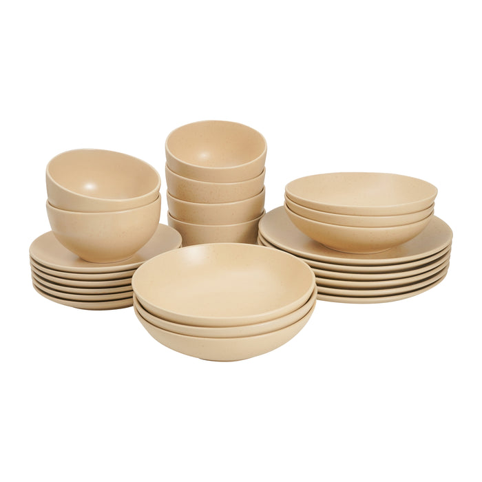 by fonQ  Pebbled Serviesset 24-delig - Earthy Beige