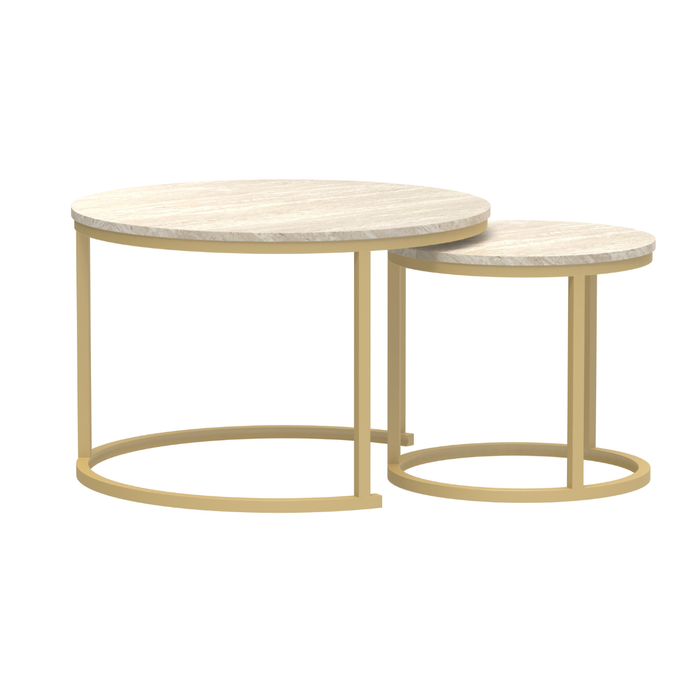 Calicosy - Set van 2 Ronde Nesttafels LENNY - Ø70 cm