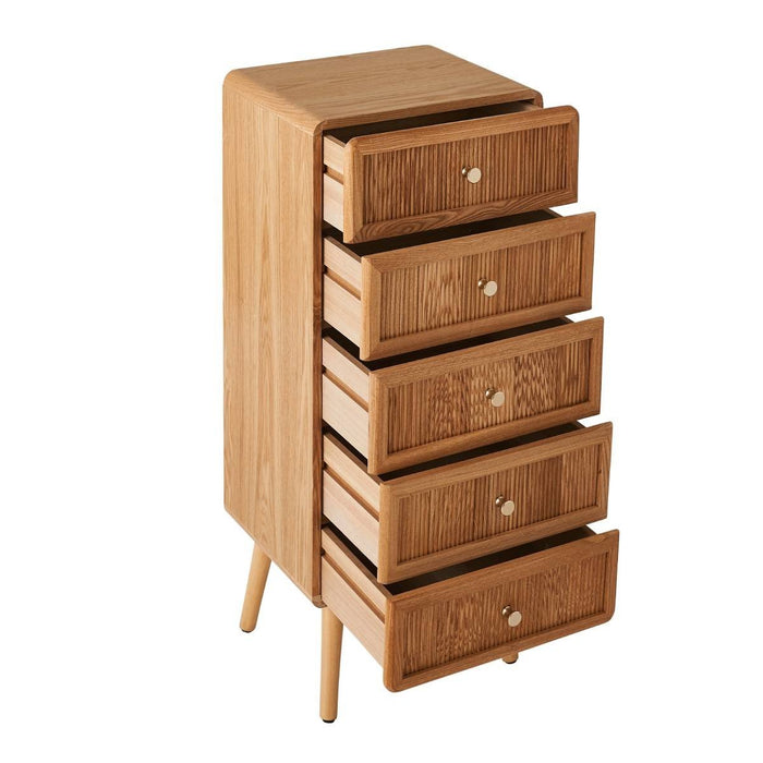 Calicosy - Hoog ladekast 5 laden AVA - H100 cm - Lamellen