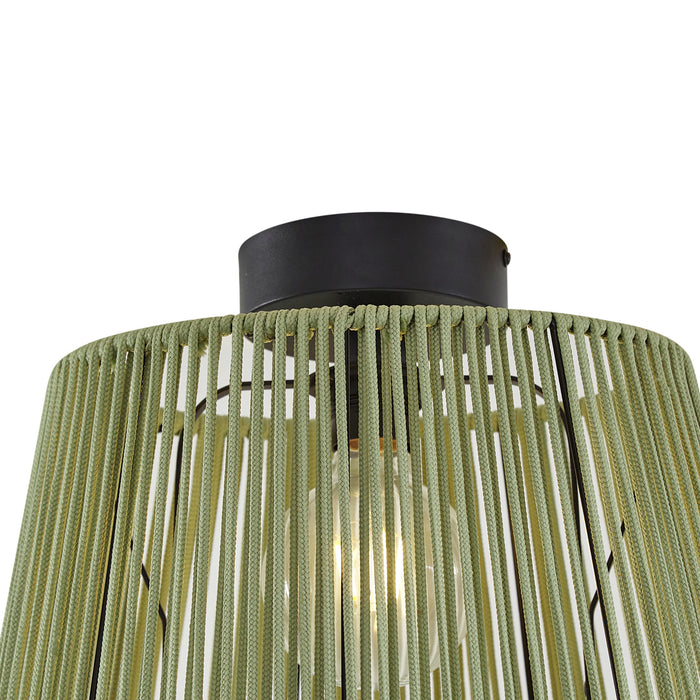 QAZQA Japandi buiten plafondlamp met groen touw IP54 - Jayla