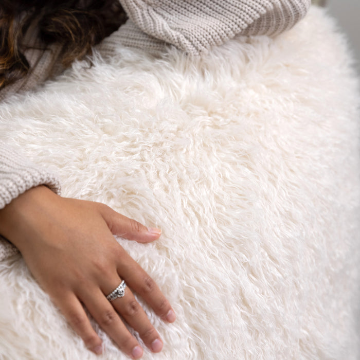 icon Cocoon Zitzak - Fluffy Pluche Imitatiebont - Wit