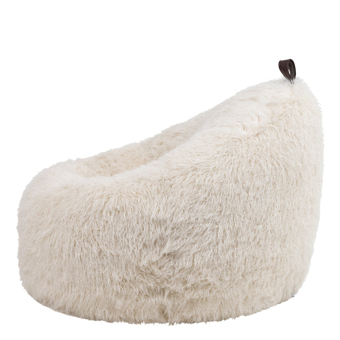 icon Cocoon Zitzak - Fluffy Pluche Imitatiebont - Wit