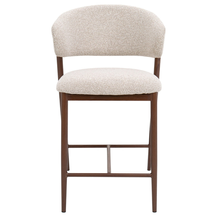 DÉJA Living - Barstoel Zand|Walnoot - 67cm - Skive - Set van 2