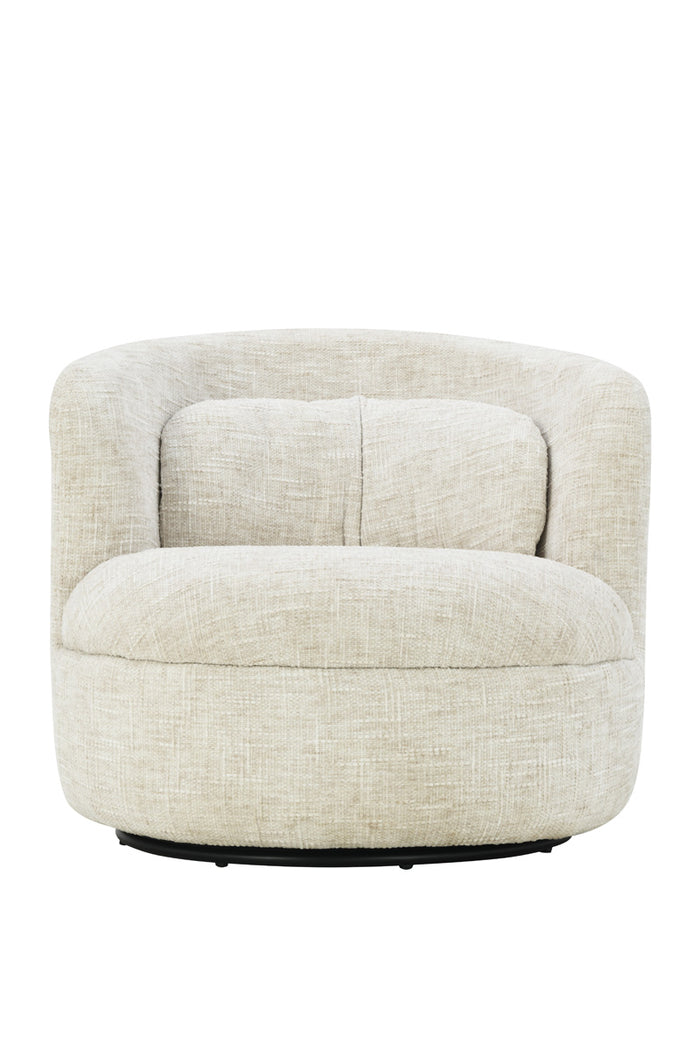 DÉJA Living - Draaifauteuil Beige Stof - Zithoogte 40cm - Lilou