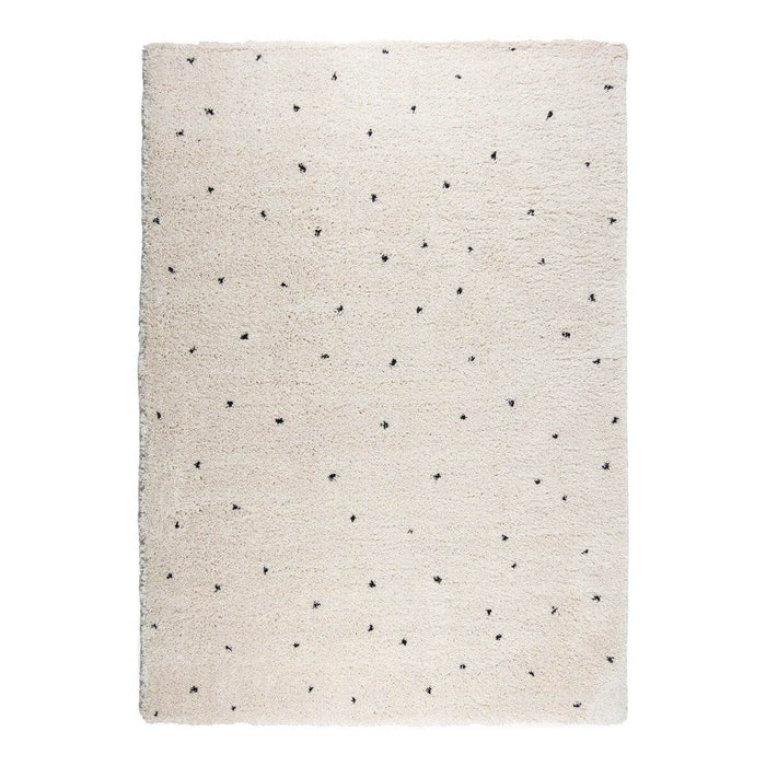 Interieur05 Kindervloerkleed  hoogpolig Cream|Zwart - Dots