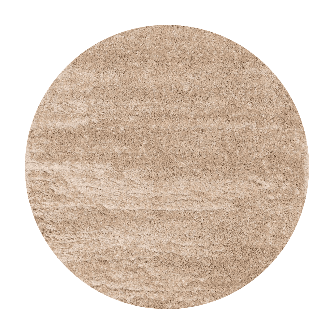 Interieur05 Rond hoogpolig vloerkleed Fender beige - 160 x 160 cm