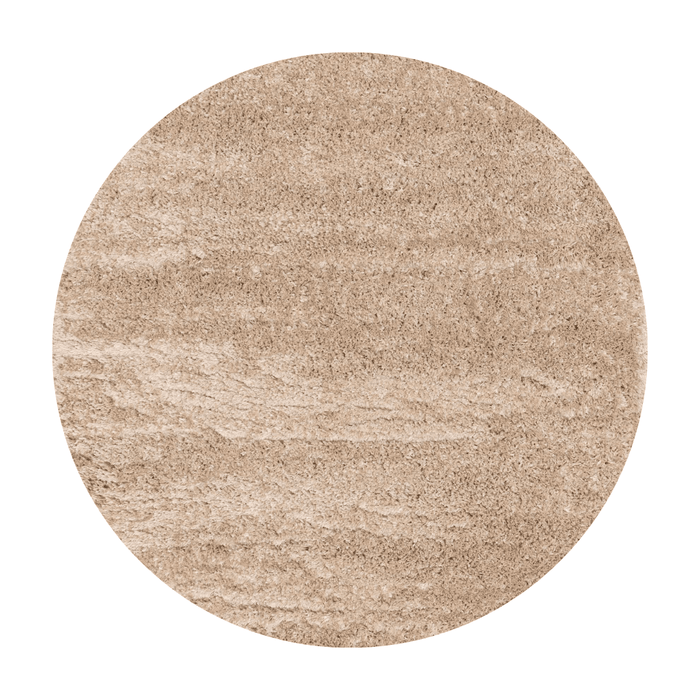 Interieur05 Rond hoogpolig vloerkleed Fender beige - 160 x 160 cm