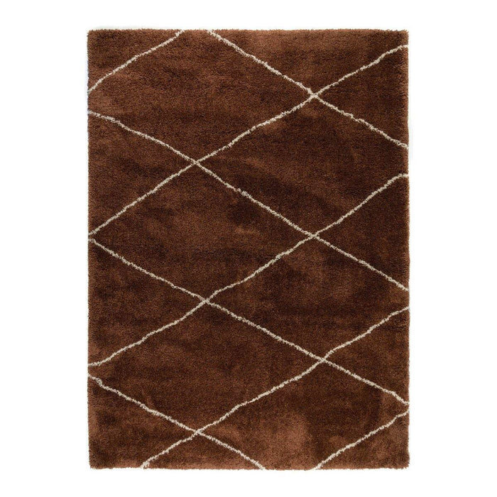 Interieur05 berber vloerkleed hoogpolig roest|cream - scandinavisch...