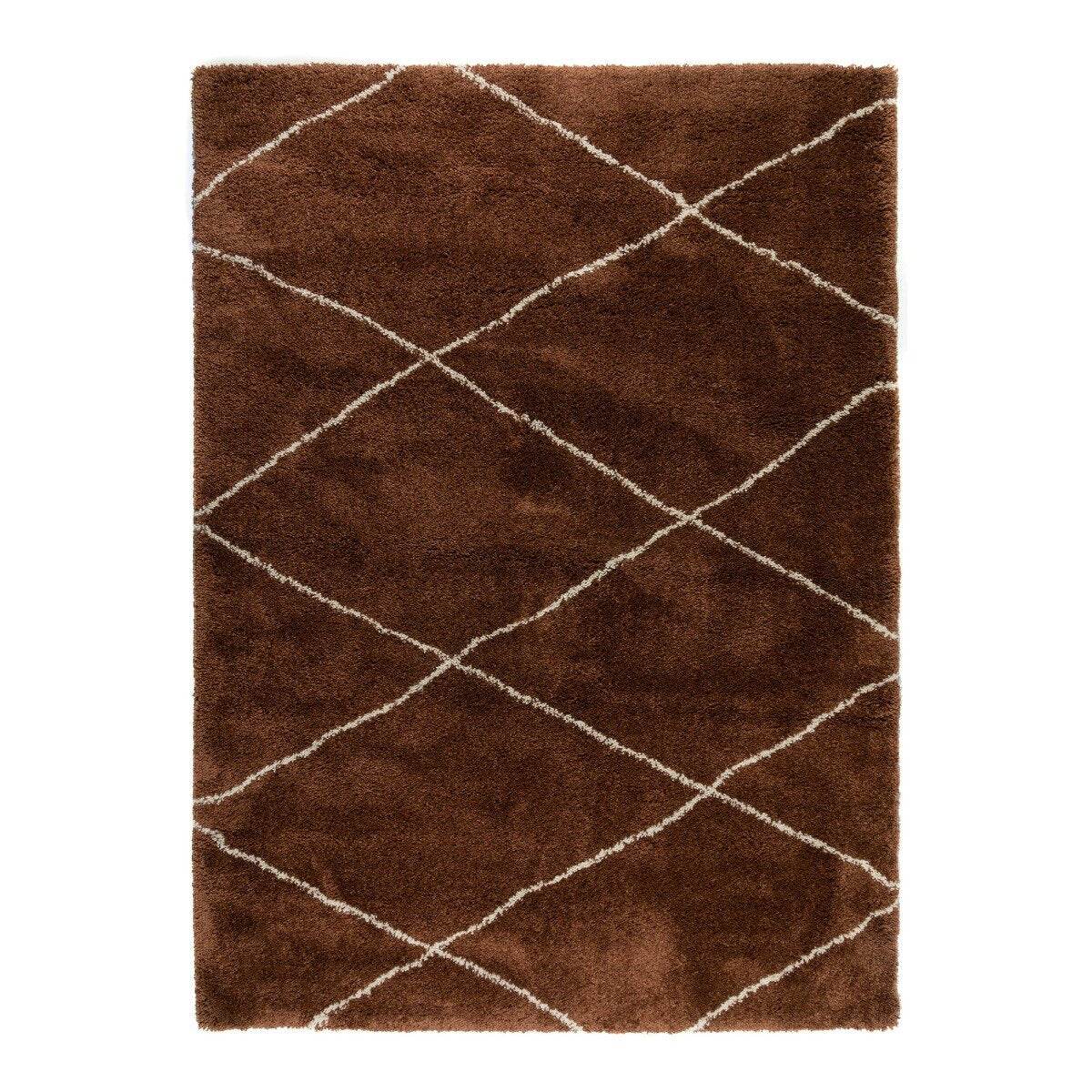 Interieur05 berber vloerkleed hoogpolig roest|cream - scandinavisch...