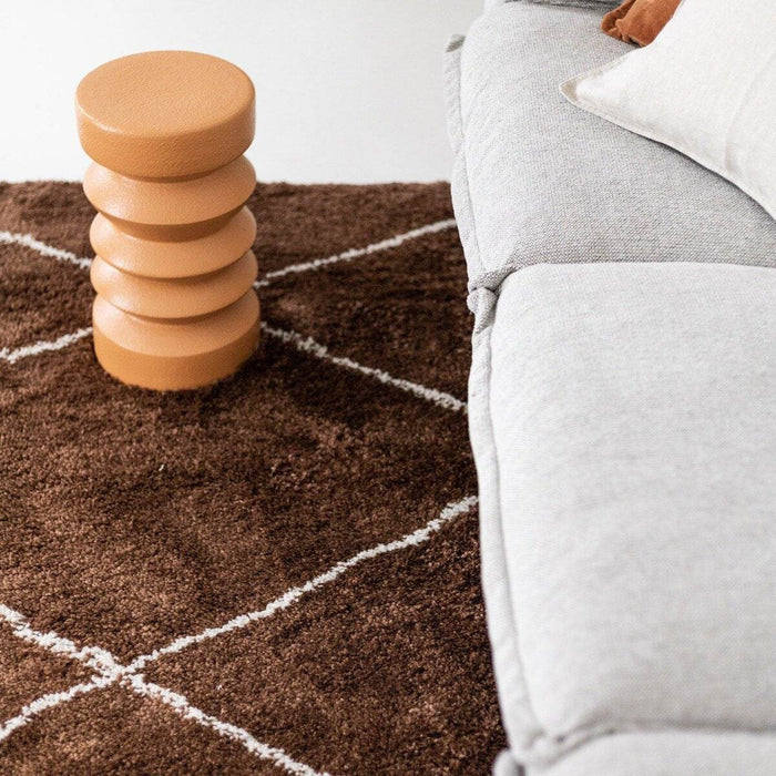 Interieur05 berber vloerkleed hoogpolig roest|cream - scandinavisch...