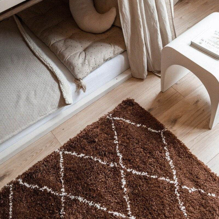 Interieur05 berber vloerkleed hoogpolig roest|cream - scandinavisch...