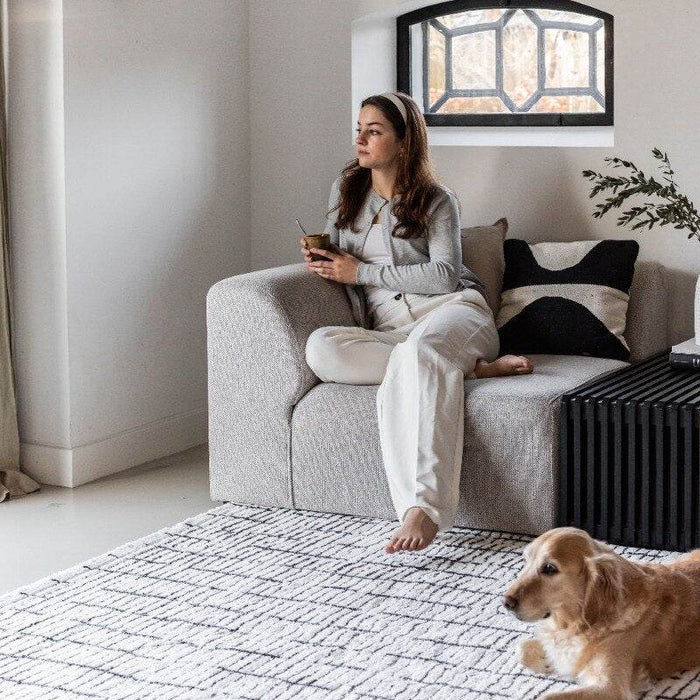 Interieur05 Vloerkleed Rectangle Creme wit|Zwart - 200 x 290 cm