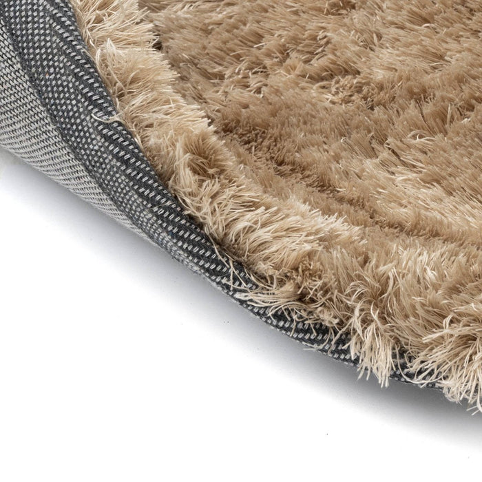 Rond hoogpolig vloerkleed Odelia bruin|taupe - Interieur05