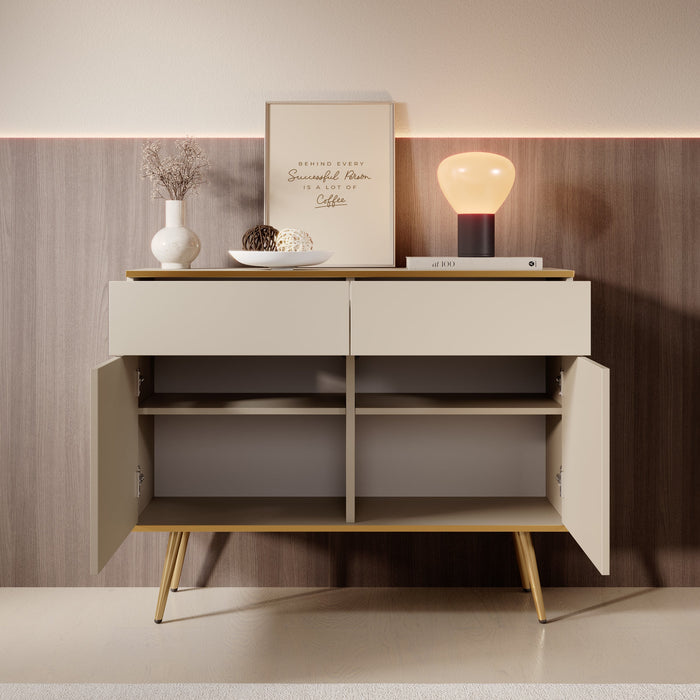 Meubella - Dressoir Orleans - Beige - 107 cm