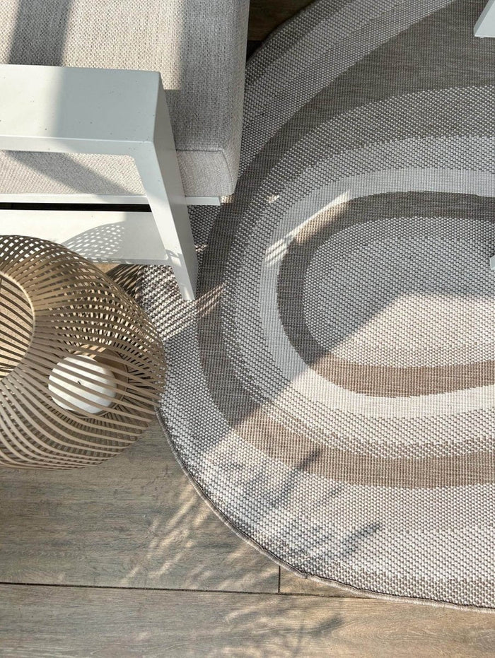 Interieur05 Organisch gevormd buitenkleed Loop Stone Linnen