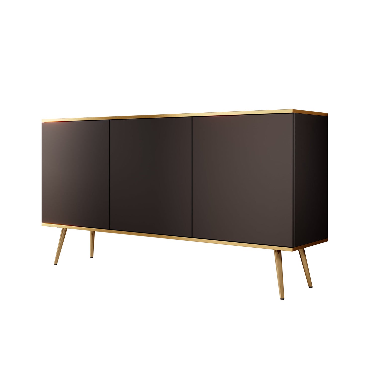 Meubella - Dressoir Orleans - Zwart - 160 cm