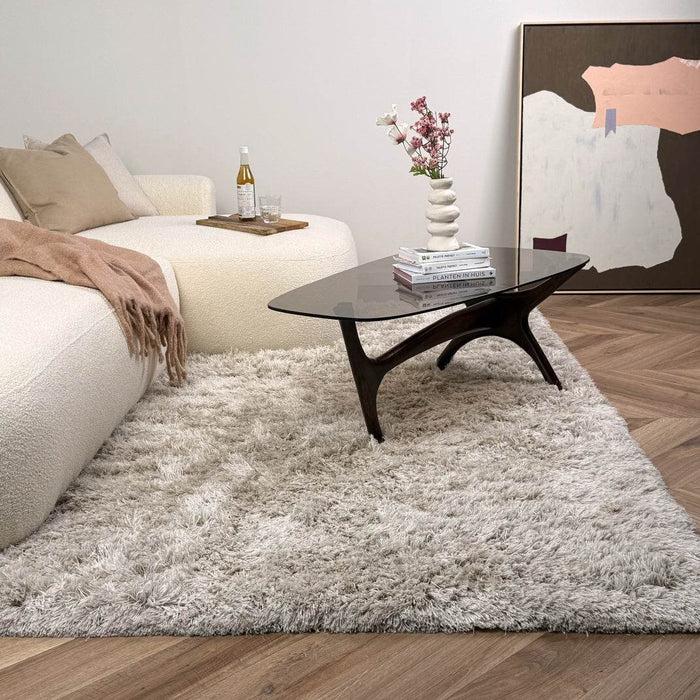 Hoogpolig vloerkleed Nika ivoor|taupe polyester - Interieur05