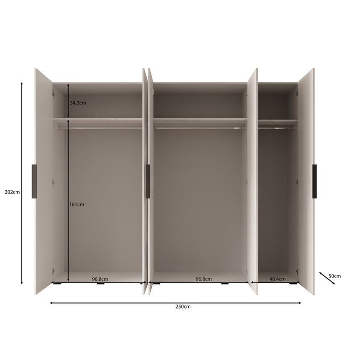 Meubella - Kledingkast Marquesa - Eiken - 250 cm