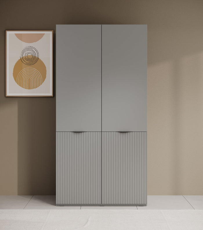 Meubella - Kledingkast Shelton - Grijs - 101 cm