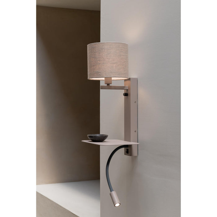 it's about RoMi Florence Wandlamp met Leeslamp - Bruin / Dark Linnen
