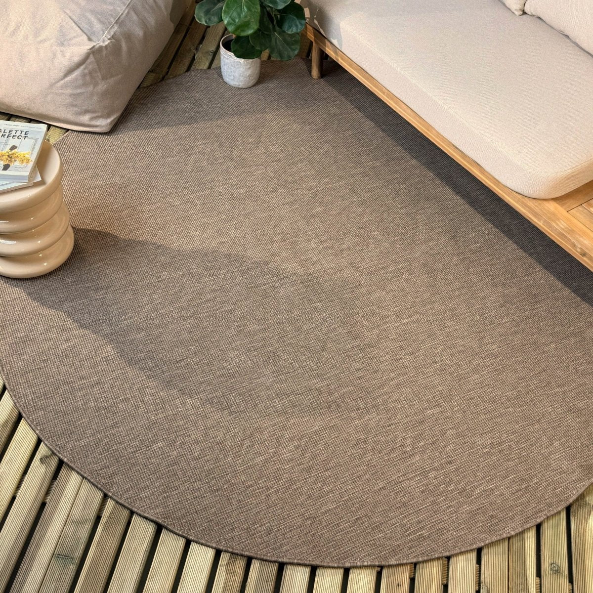 Rond buitenkleed Tone linnen - Interieur05 - 200 x 200 cm