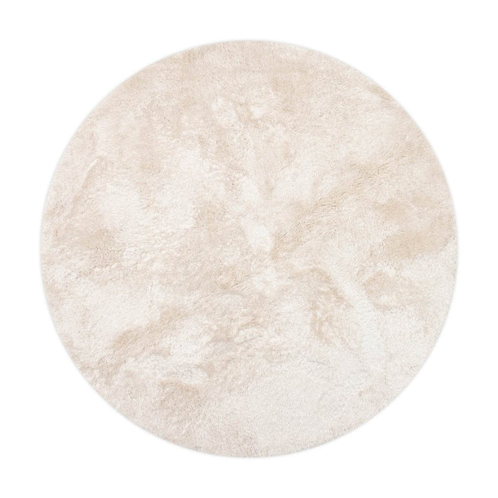 Rond hoogpolig vloerkleed Odelia beige|wit - Interieur05